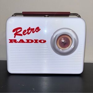 New Retro Radio The Silver Crane Co. Metal Lunch Box